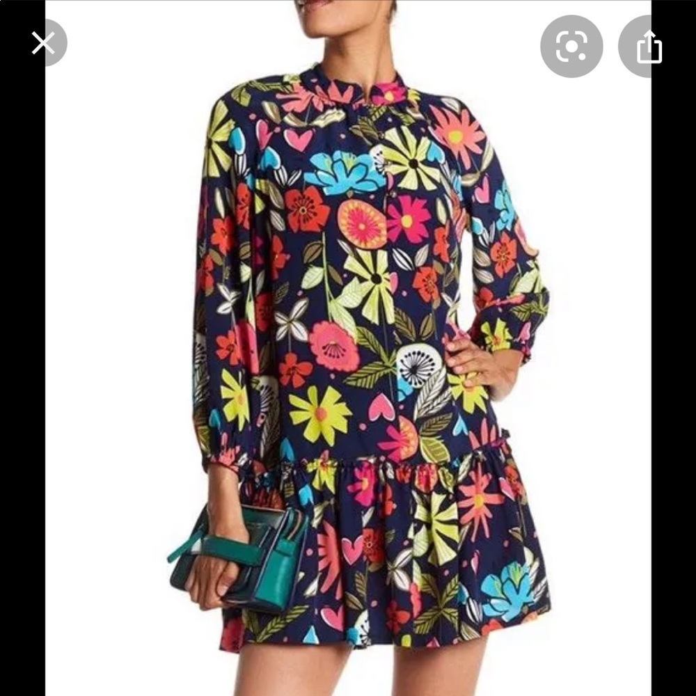 Trina Turk Floral Drop Waist Dress - Large